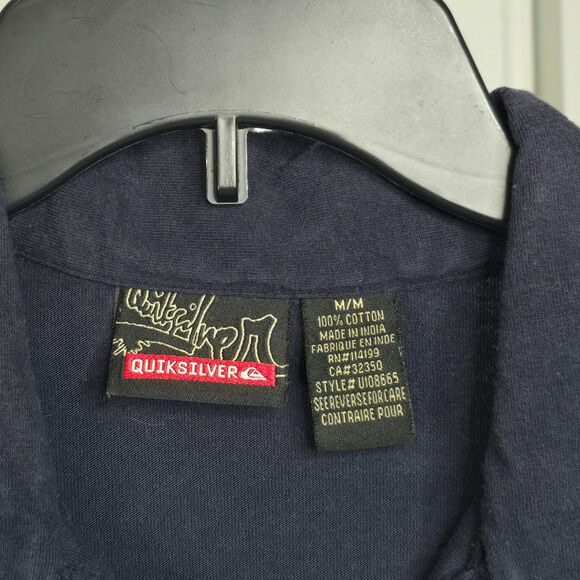 Vintage Quicksilver Navy Cotton Polo Relaxed Fit Shirt Skate Surf Y2K - Picture 5 of 5
